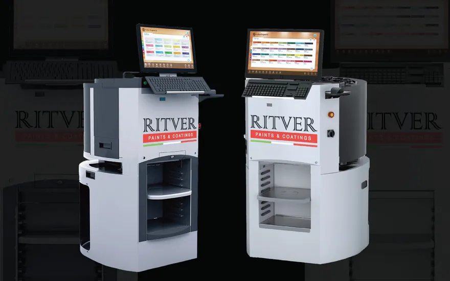 Two Ritver tintometric dispensing machines